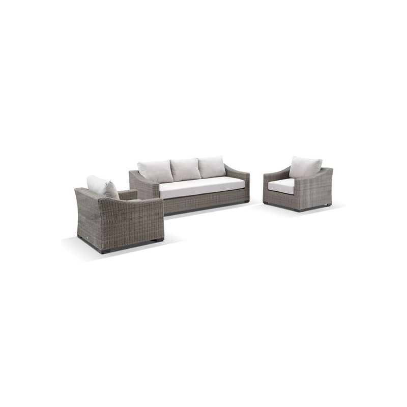 Hahei 3-Seater Lounge Set - Cast Silver