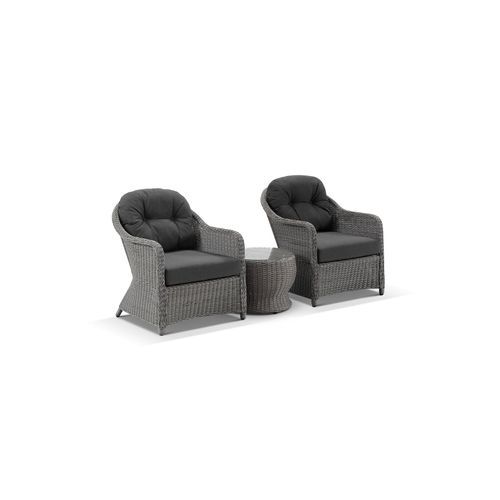 Hampton Rattan Chair Set - Grey
