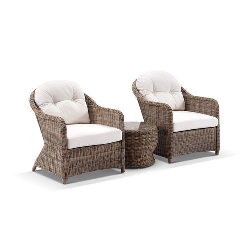Hampton Rattan Chair Set - Wheat