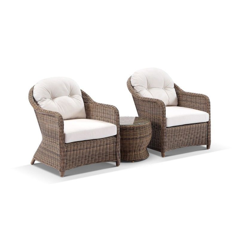 Hampton Rattan Chair Set - Wheat