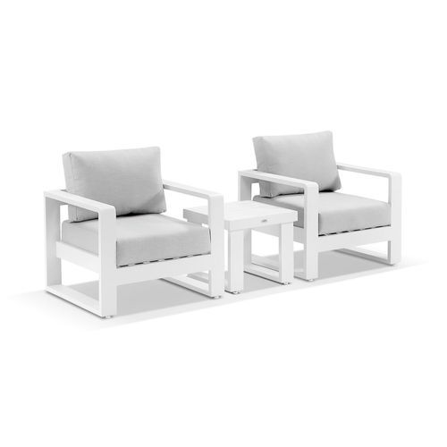 Harbour Lounge Chair Set - White