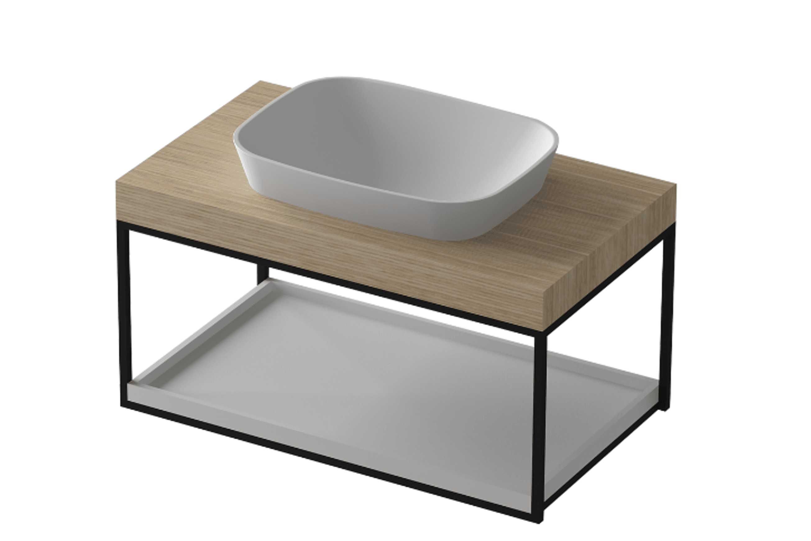 Floorstanding 900mm MDF timber Vanity and Basin G2728-0