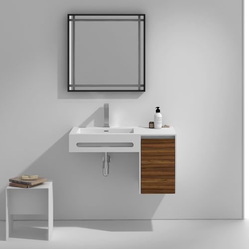 900mm Wall Hung Stone Vanity & Storage G38553