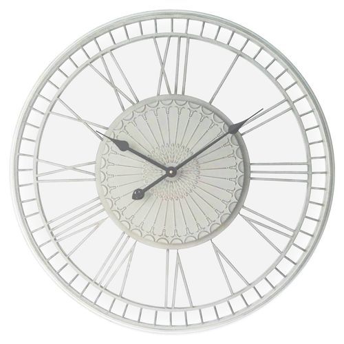 Tuscany | Large Metal Wall Clock - Distressed Cream