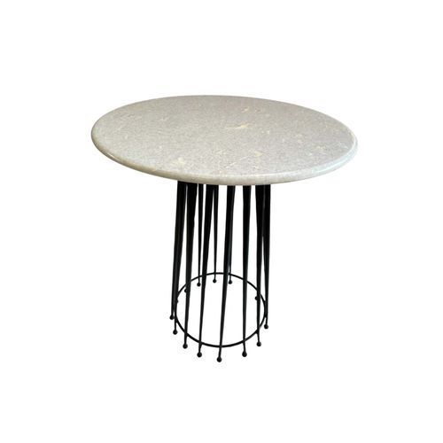Iron and Marble Side Table