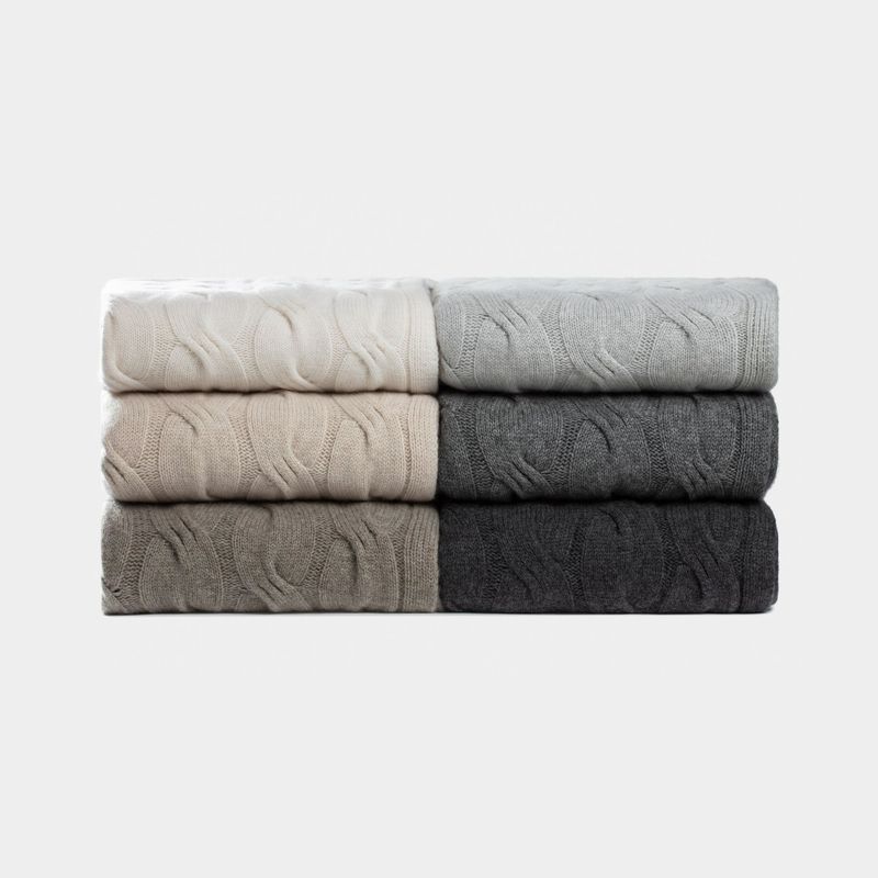 Chunky Cable Italian Cashmere Throws