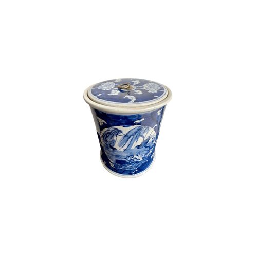 Jar With Flat Lid Metal Ring Blue & White Ducks