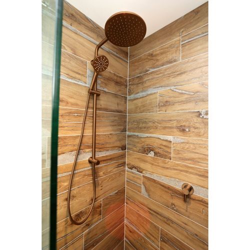 Code Dusk Round Shower Column Brushed Copper