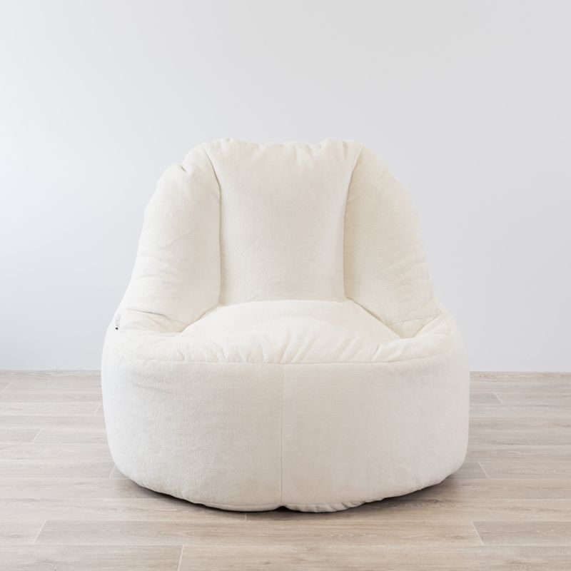 Plush Fur Lounger Bean Bag Chair - Cream
