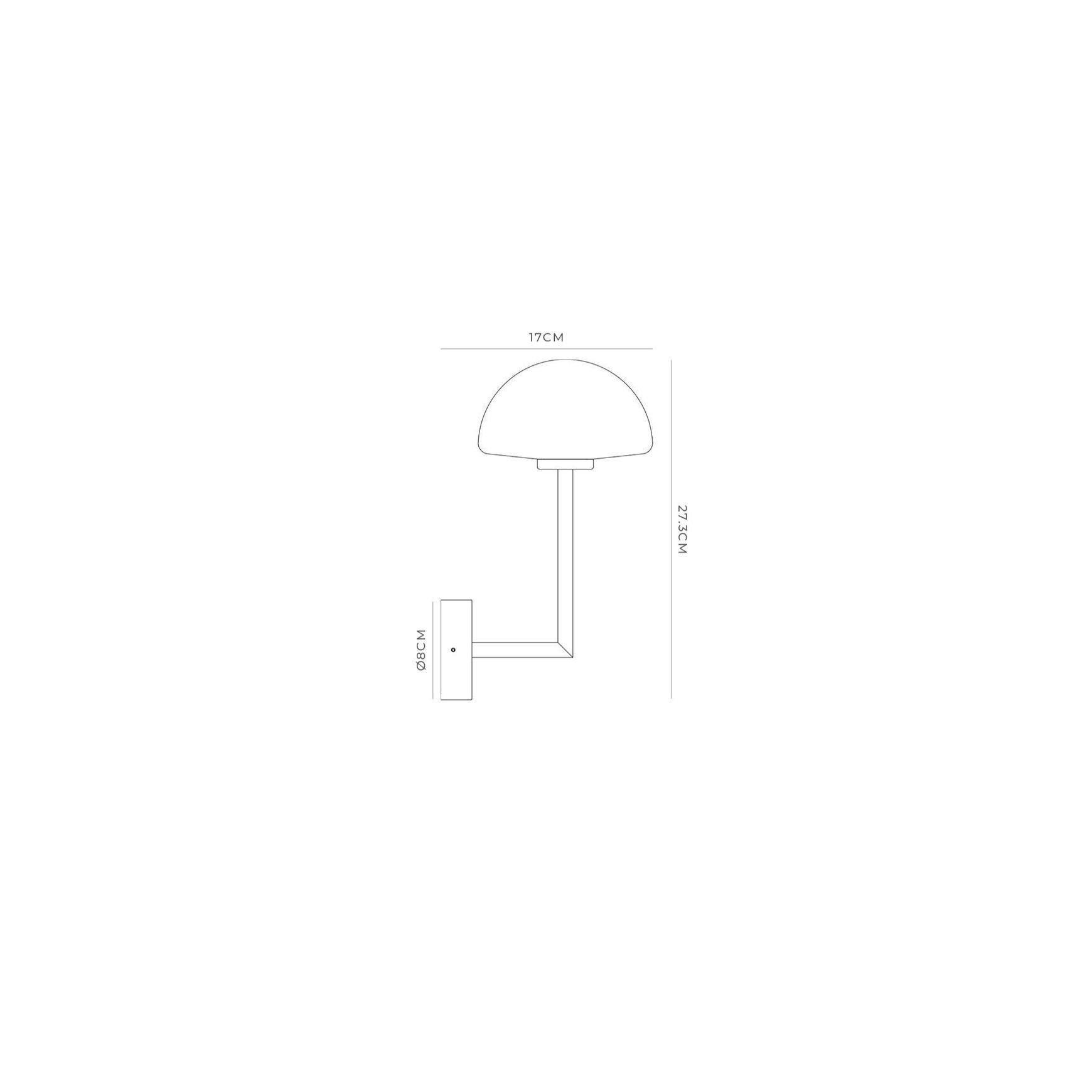 Orb Dome Long Arm Wall Light