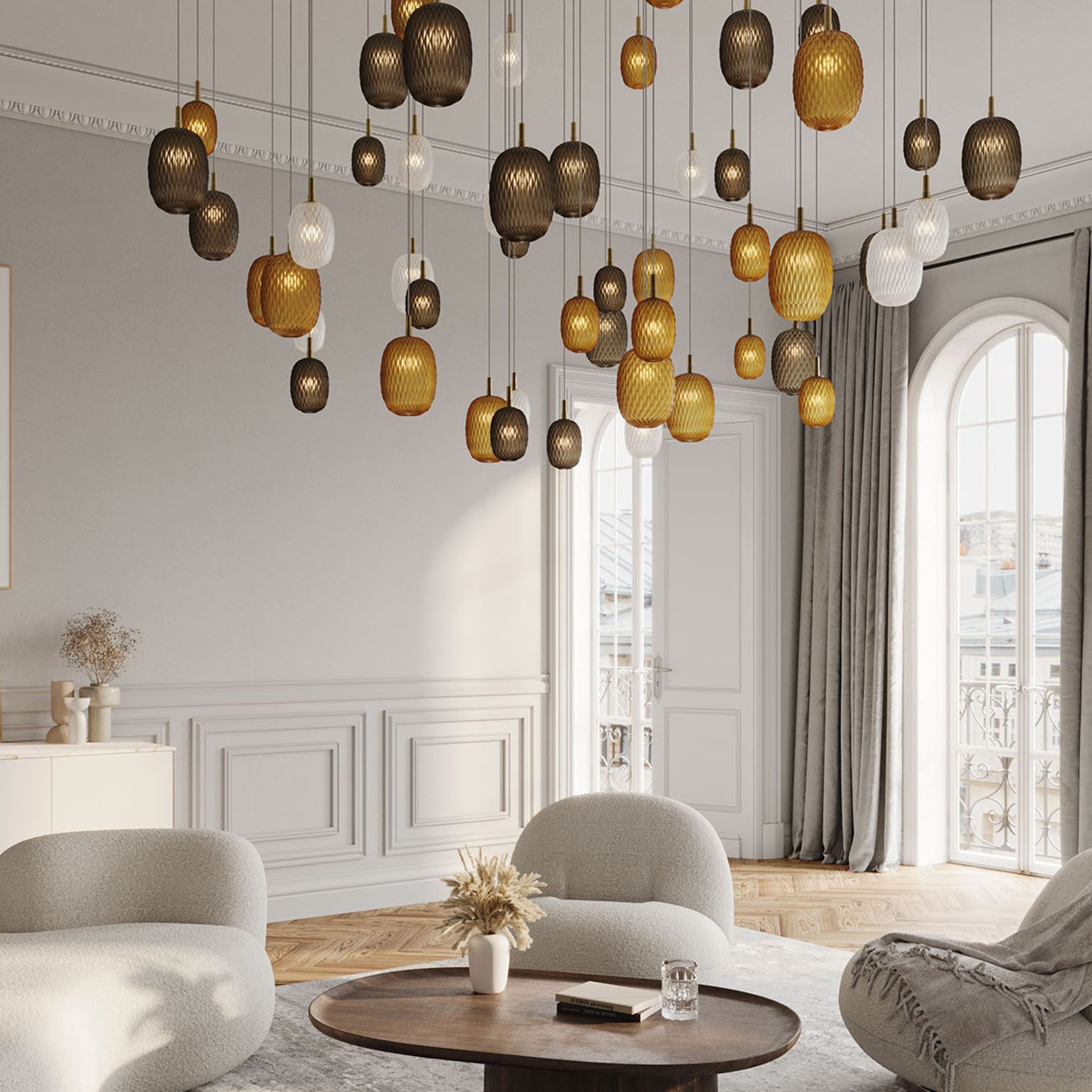 Metamorphosis Gold Pendant Light