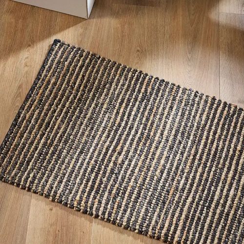 Baya Lima Entrance Mat - Charcoal/Natural | 50% Wool, 50% Jute