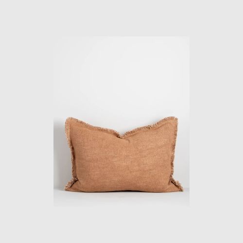 Baya Dover Cushion - Nude | Lumbar with Fringe