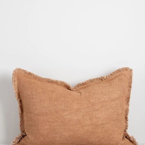 Baya Dover Cushion - Nude | Lumbar with Fringe