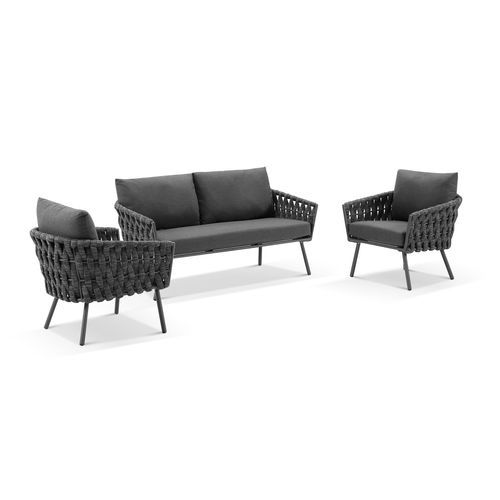 Malmo Rope 2+1+1 Lounge Set - Charcoal