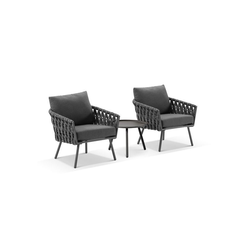 Malmo Lounge Chair Set - Charcoal