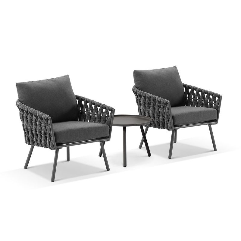 Malmo Lounge Chair Set - Charcoal