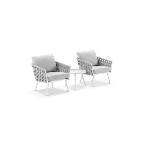 Malmo Lounge Chair Set - White