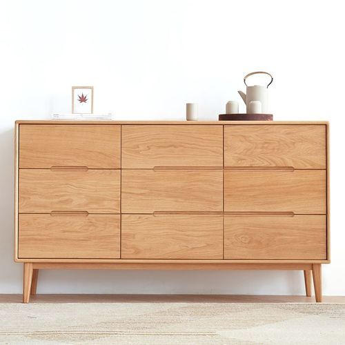 Malmo Natural Solid Oak Chest Of 9 Drawers