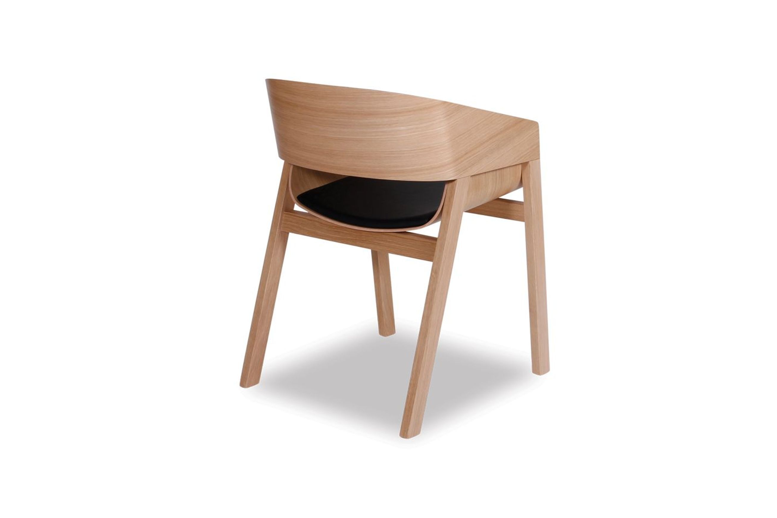 Merano Armchair - Natural Oak - Black Pad - by TON