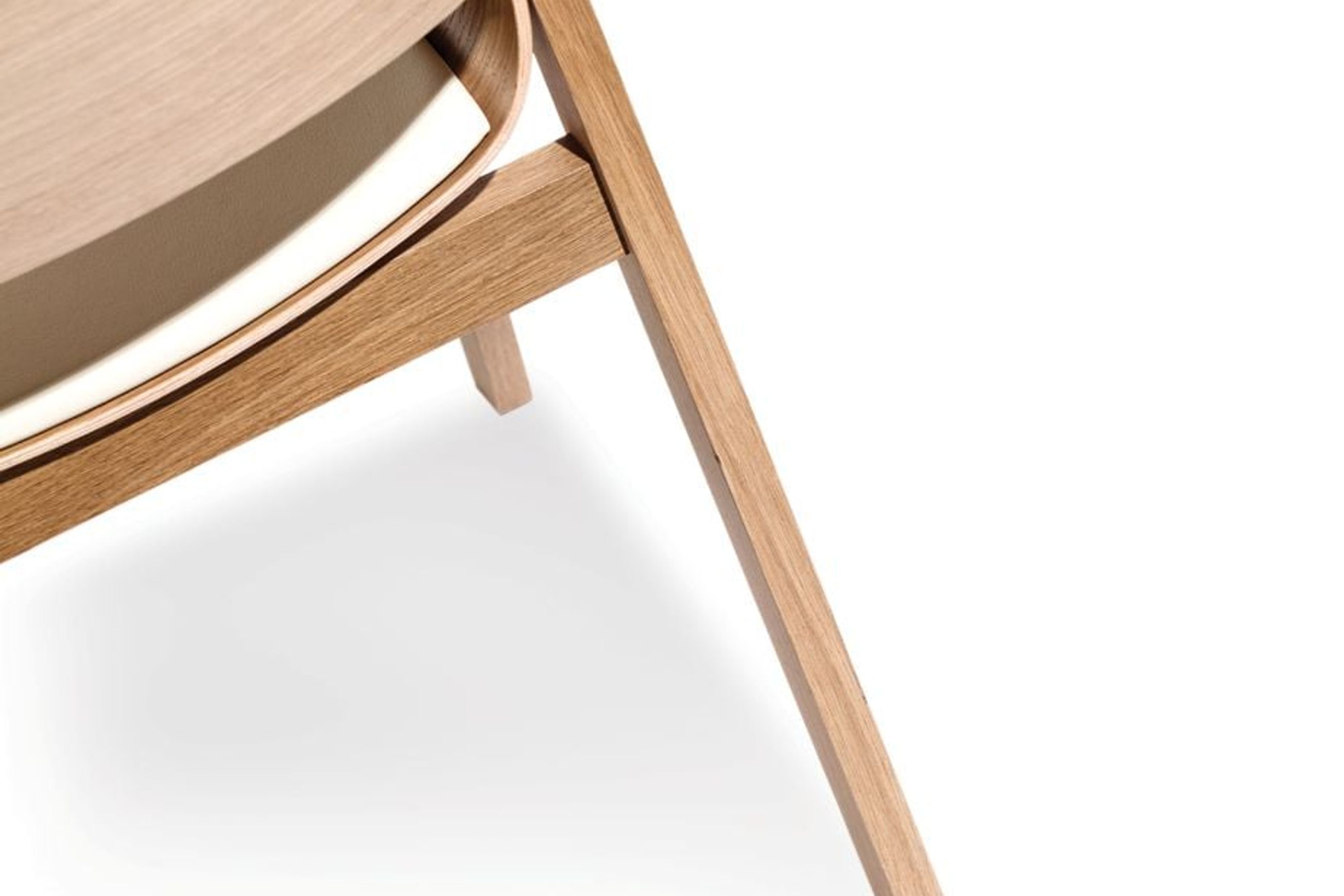 Merano Armchair - Natural Oak - White Pad - by TON