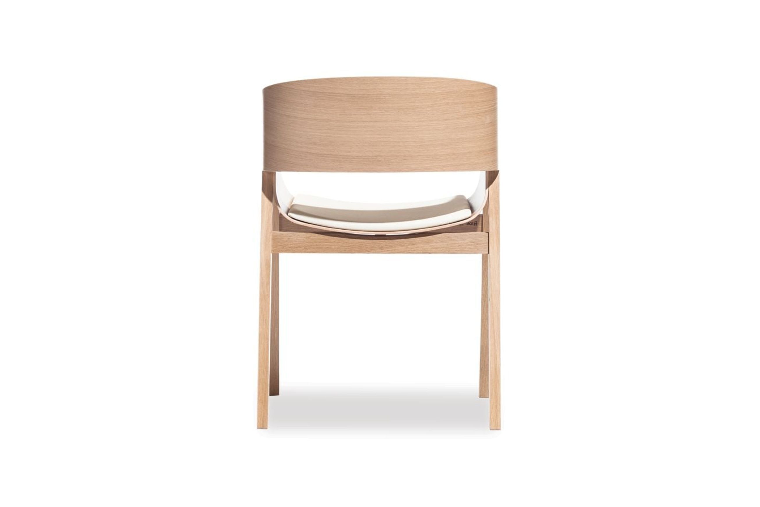 Merano Armchair - Natural Oak - White Pad - by TON