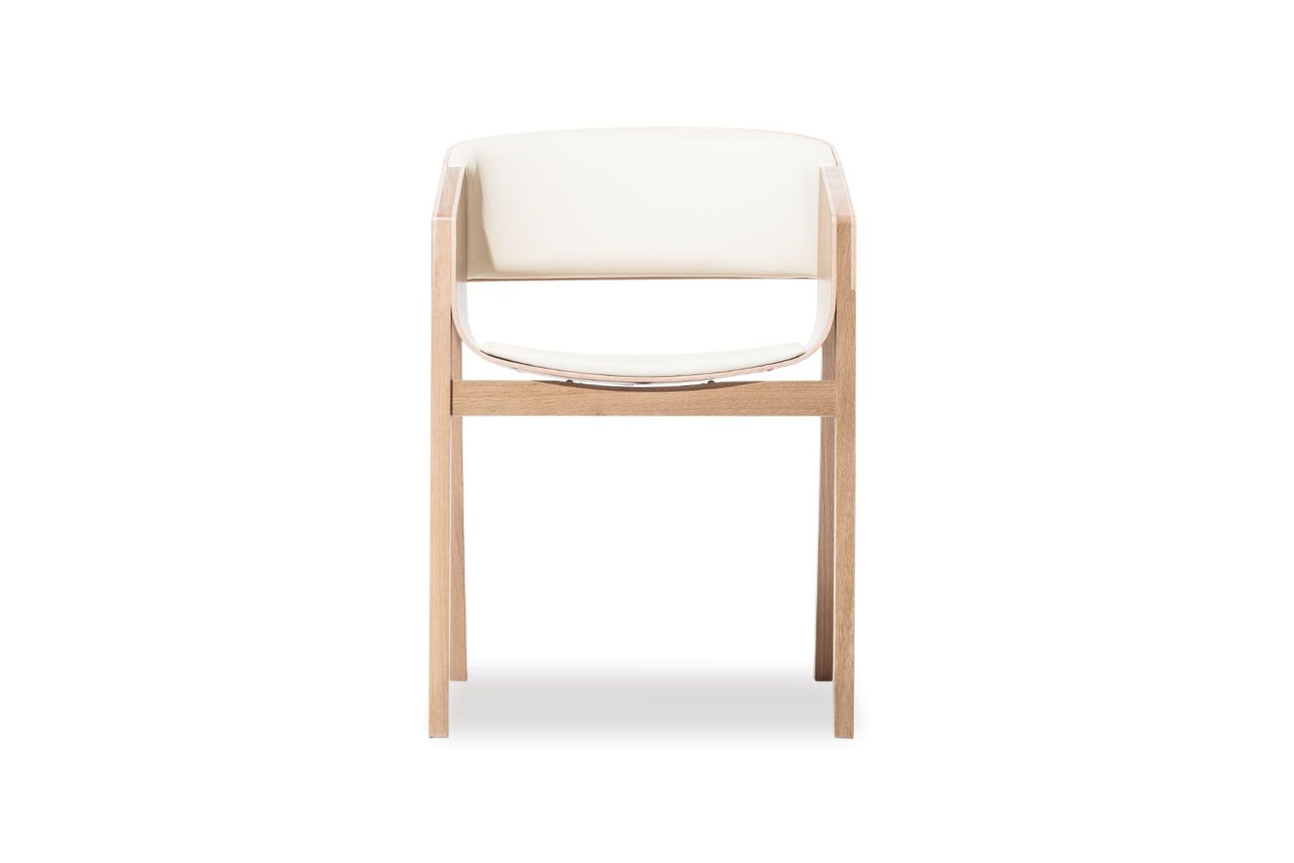 Merano Armchair - Natural Oak - White Pad - by TON
