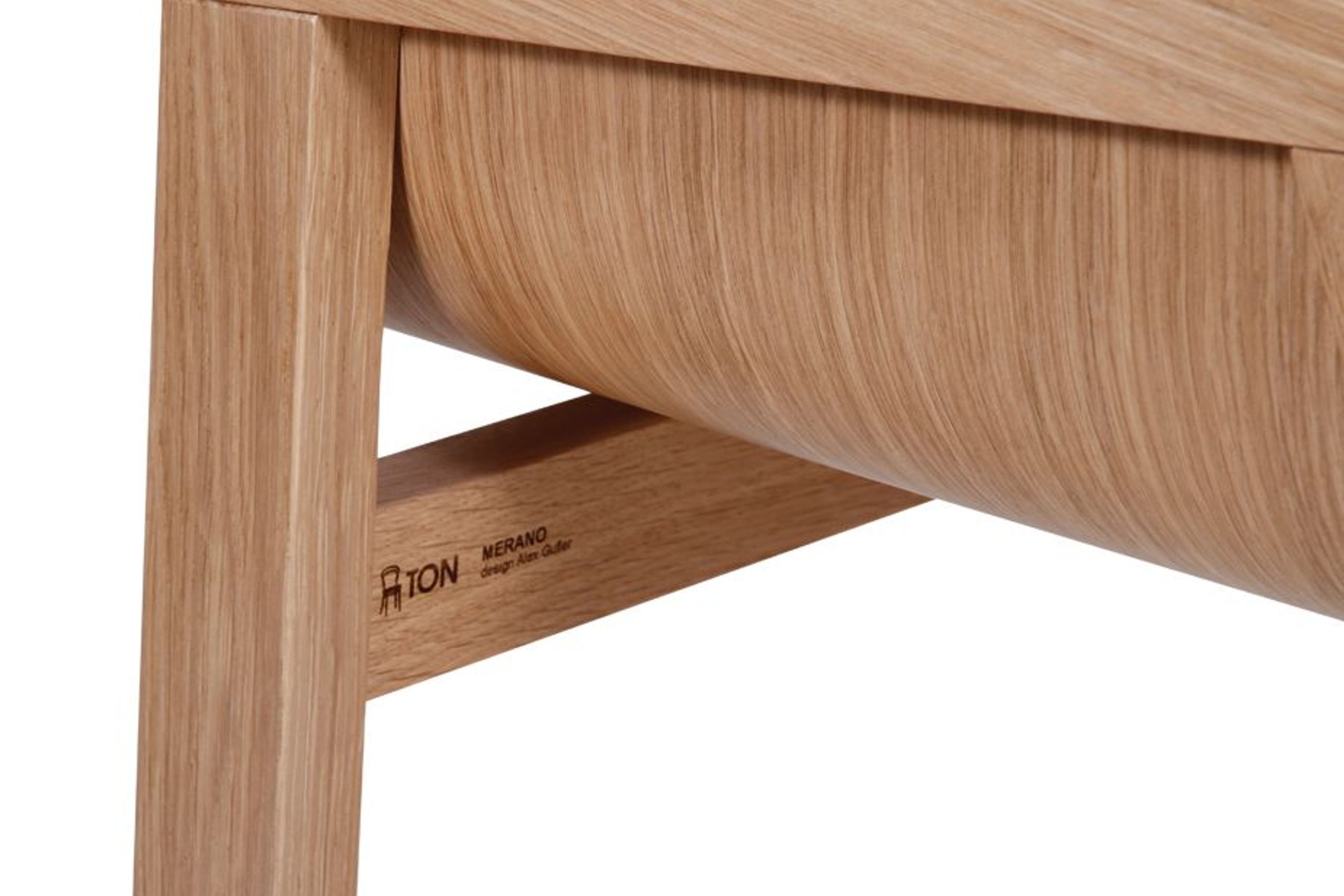 Merano Armchair - Natural Oak - Black Pad - by TON