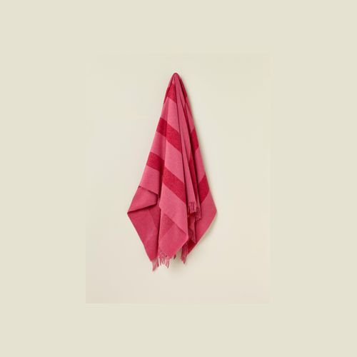 NZ Wool Throw - Stripe Pink | 100% Merino Wool