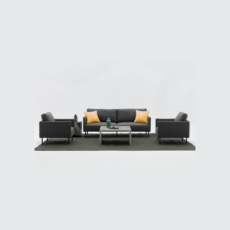 Milan 2-Seater Lounge Set - Black