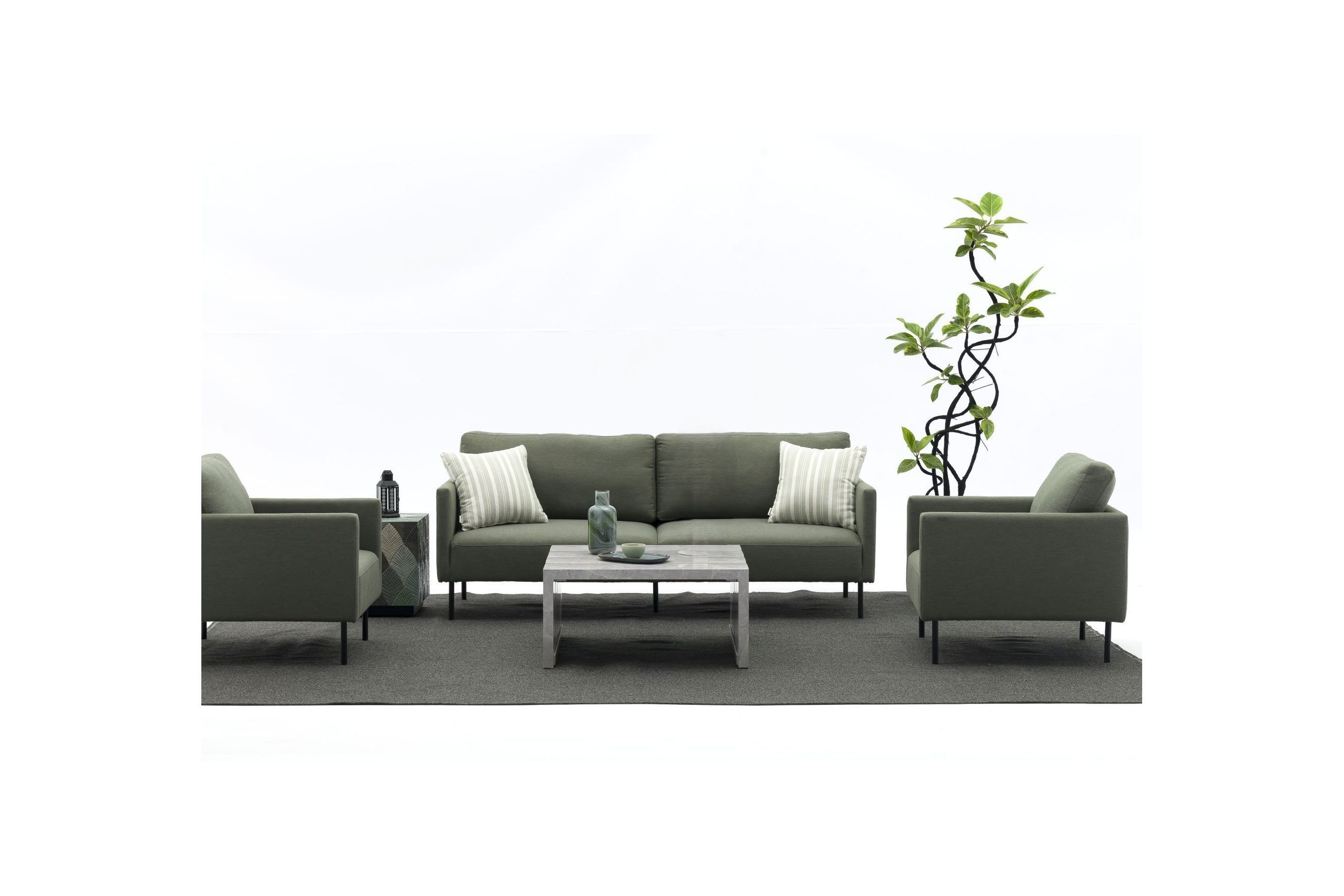 Milan 2-Seater Lounge Set - Green
