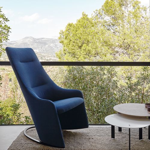 Nagi High Rocking Armchair - Smooth Upholstery