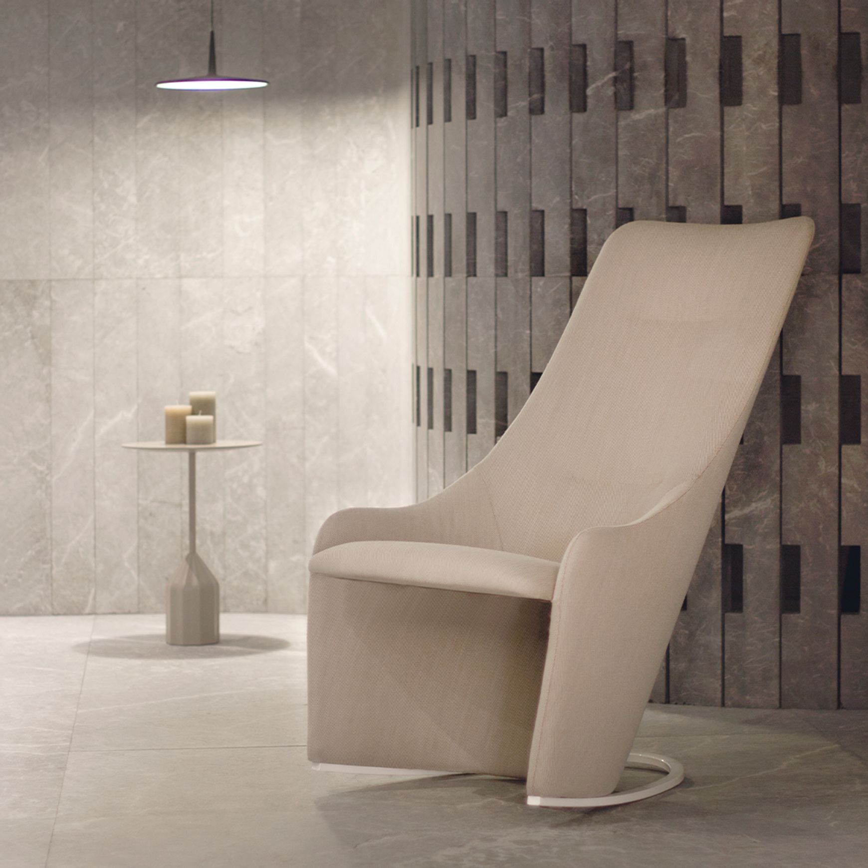 Nagi High Rocking Armchair - Smooth Upholstery