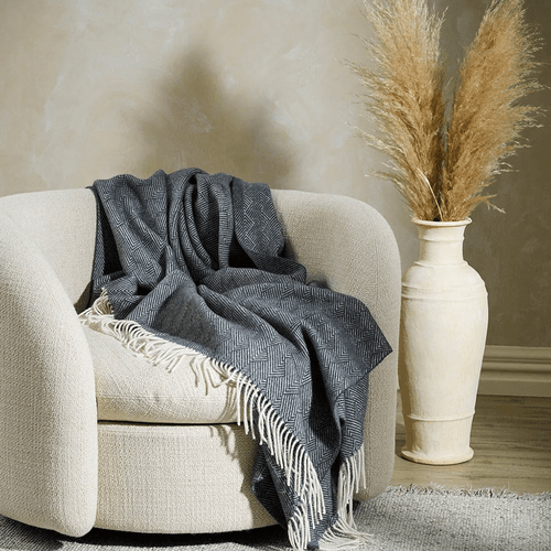 Baya Lana Throw Blanket - Navy | 100% NZ Wool