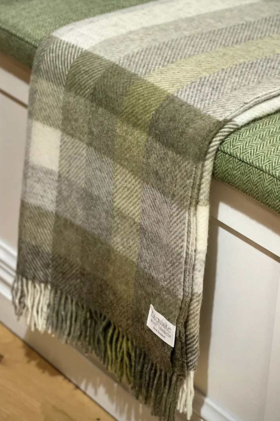 NZ Wool Throw - Woodale - Olive | 100% Pure Wool