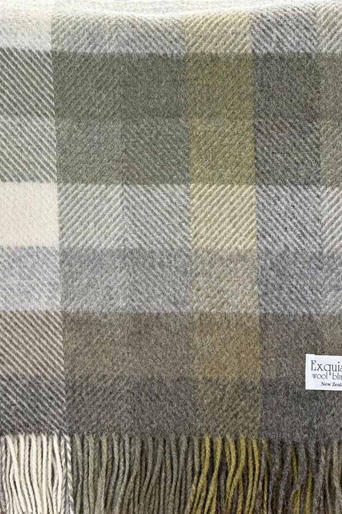 NZ Wool Throw - Woodale - Olive | 100% Pure Wool