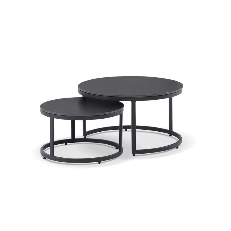 Oasis Round Coffee Table Set - Charcoal