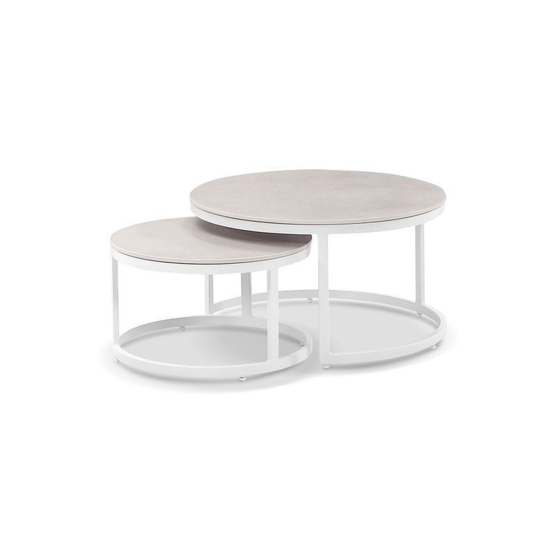 Oasis Round Coffee Table Set - White