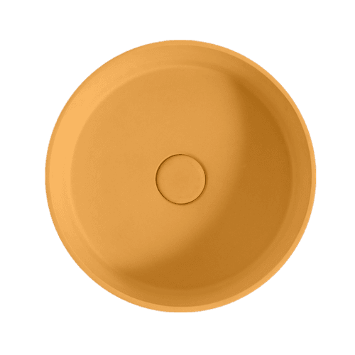 Sol' Round 390mm Concrete Basin Ochre