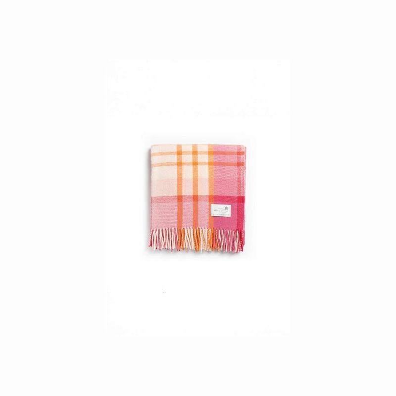 Ruanui Station Lambswool Throw - Okahu Orange Check