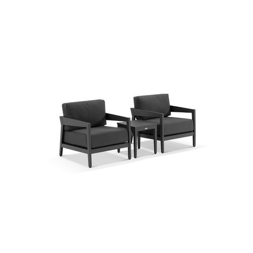 Omaha Lounge Chair Set - Charcoal