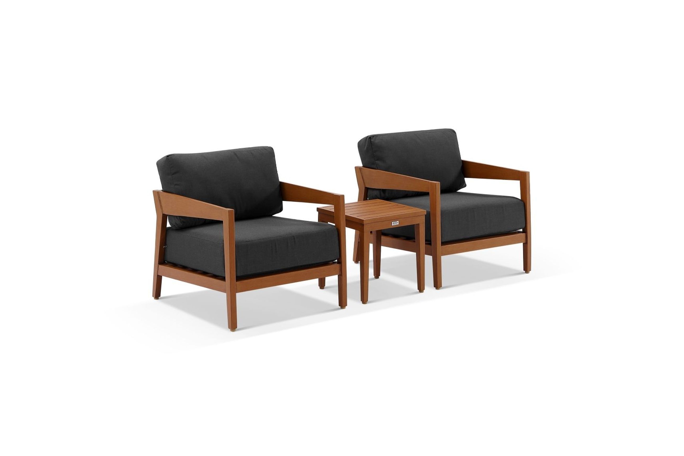 Omaha Wood Look Chair Set - Canvas Coal