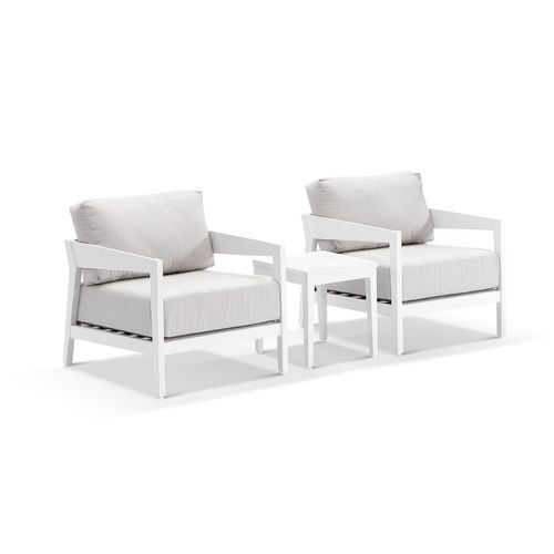 Omaha Lounge Chair Set - White