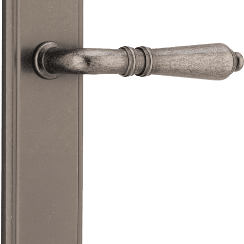 Sarlat Lever - Stepped Backplate | Distressed Nickel