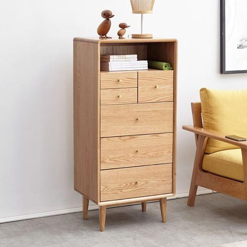 Oslo Natural Solid Oak Slim Chest Of Drawers