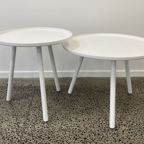 Palm Coffee Table Set 50 + 60cm - White