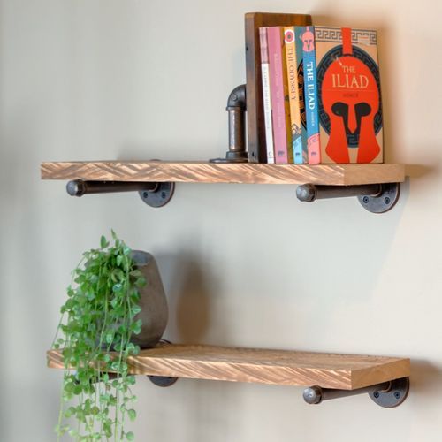 Macrocarpa Industrial Pipe Shelf 20cm