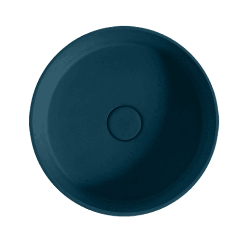 Sol' Round Concrete Basin Peacock Blue 390mm