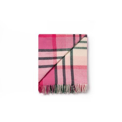 Ruanui Station Lambswool Throw - Pukehapua Pink Check