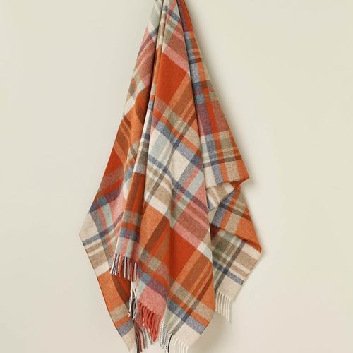 NZ Wool Throw - Portree Orange | 100% Merino Wool